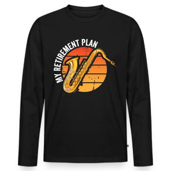 My Retirement Plan Play Saxophone For Saxophone En - Männer Premium Bio Langarmshirt - Schwarz - Vorne - Nico (187cm)
