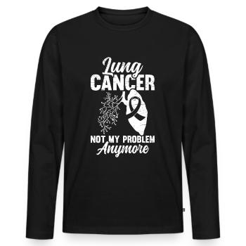 Lungenkrebs Nicht Mein Problem Unterstützen Sie - Männer Premium Bio Langarmshirt - Schwarz - Vorne - Nico (187cm)