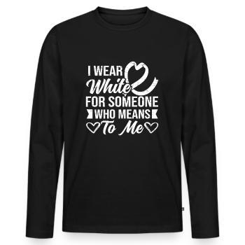 Wear White Ribbon Support - Men's Premium Organic Long Sleeve Shirt - black - Front - Nico (187cm)
