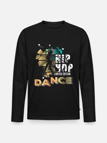 Hip Hop Dance - Männer Premium Bio Langarmshirt - Schwarz