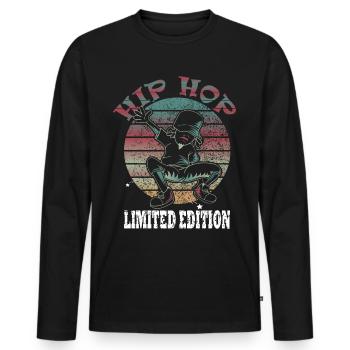 Tänzer Breakdance Bboy Oldschool - Männer Premium Bio Langarmshirt - Schwarz - Vorne - Nico (187cm)