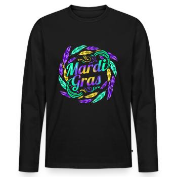 Lettrage dans un cercle Circule De Plumes Pour - T-shirt manches longues Premium bio Homme - noir - Devant - Nico (187cm)