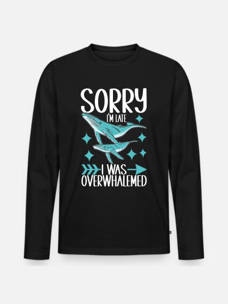 Whale Watchers - Men's Premium Organic Long Sleeve Shirt - black
