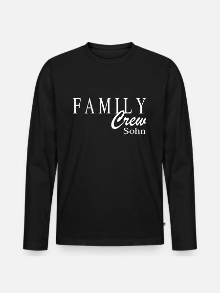 Family Crew Sohn - Männer Premium Bio Langarmshirt - Schwarz