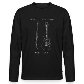 Rock Metal Gitarre E-Gitarre Patent Musik Geschenk - Männer Premium Bio Langarmshirt - Schwarz - Vorne - Nico (187cm)