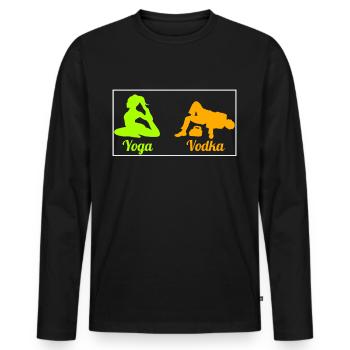 Difference Between Yoga And Vodka St Patricks Day - Männer Premium Bio Langarmshirt - Schwarz - Vorne - Nico (187cm)