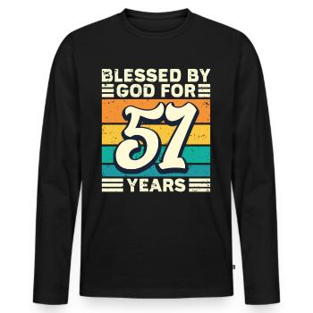51 années de cadeaux d’anniversaire drôle de dicton - T-shirt manches longues Premium bio Homme - noir - Devant - Nico (187cm)