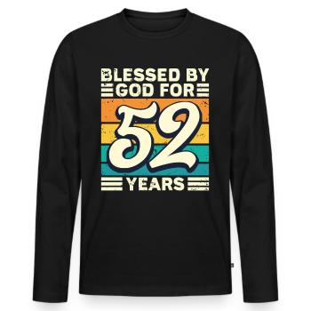 52 années de cadeaux d’anniversaire drôle de dicton - T-shirt manches longues Premium bio Homme - noir - Devant - Nico (187cm)