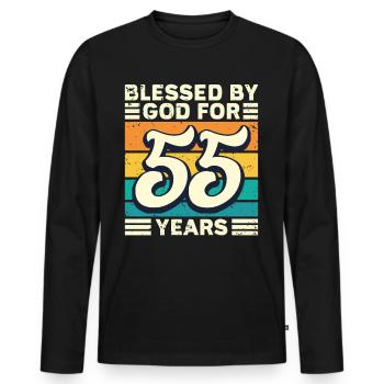 55 années de cadeaux d’anniversaire drôle de dicton - T-shirt manches longues Premium bio Homme - noir - Devant - Nico (187cm)