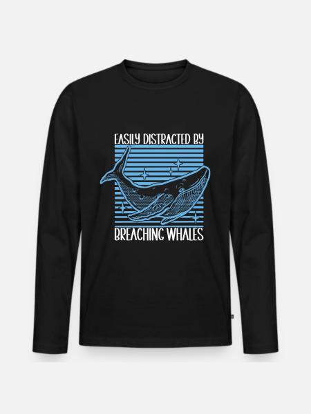 Whale Watchers - Men's Premium Organic Long Sleeve Shirt - black