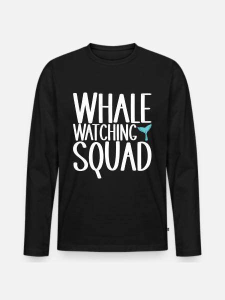 Whale Watchers - Men's Premium Organic Long Sleeve Shirt - black