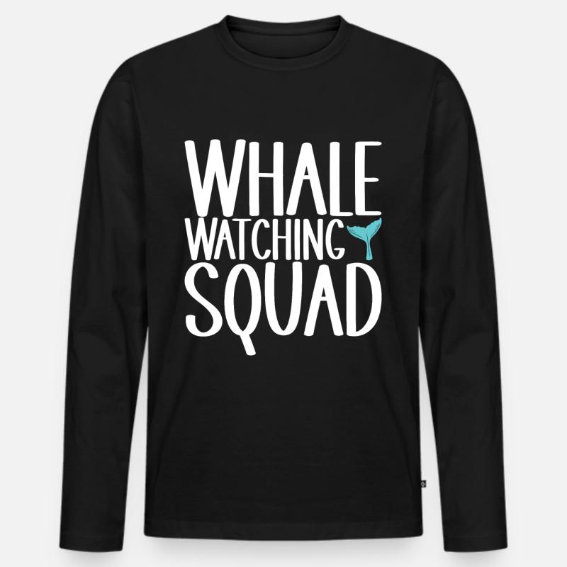 Wale Walbeobachter - Männer Premium Bio Langarmshirt - Schwarz