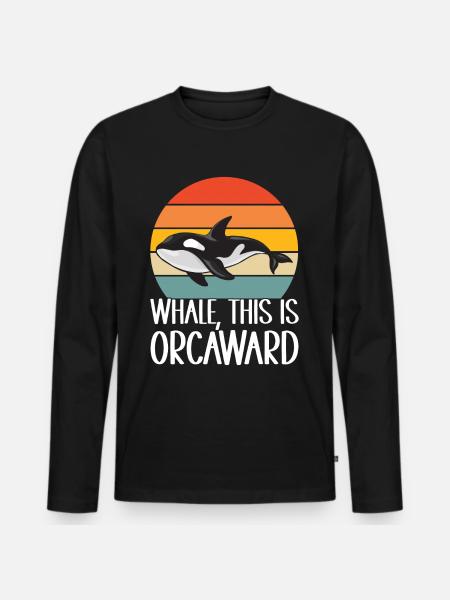 Whale Whale Watching Orca - Men's Premium Organic Long Sleeve Shirt - black