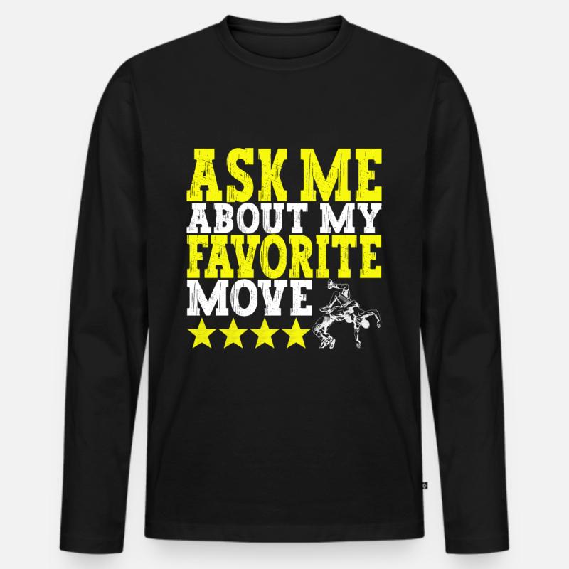 Wrestling Ringen Ringer - Männer Premium Bio Langarmshirt - Schwarz