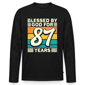 87 années de cadeaux d’anniversaire drôle de dicton - T-shirt manches longues Premium bio Homme - noir - Devant - Nico (187cm)