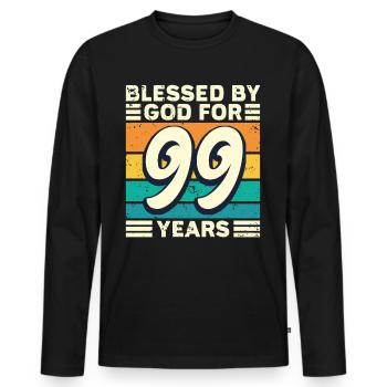 99 Geburtstag Geschenk Jahre Lustig Spruch - Männer Premium Bio Langarmshirt - Schwarz - Vorne - Nico (187cm)