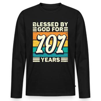 101 Birthday Gift Years Funny Saying - Men's Premium Organic Long Sleeve Shirt - black - Front - Nico (187cm)