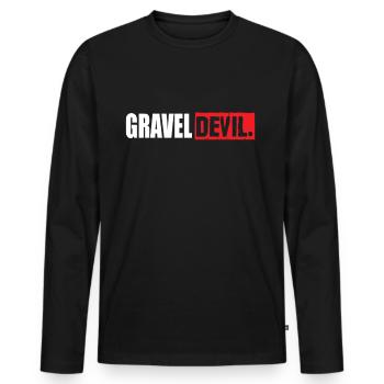 Gravel Devil - Männer Premium Bio Langarmshirt - Schwarz - Vorne - Nico (187cm)
