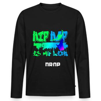 Tänzer Breakdance Bboy Oldschool - Männer Premium Bio Langarmshirt - Schwarz - Vorne - Nico (187cm)
