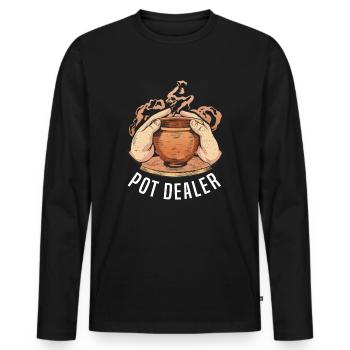 Pottery Clay Pottery Course Pottery Pottery - Men's Premium Organic Long Sleeve Shirt - black - Front - Nico (187cm)