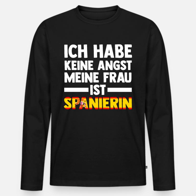 Spanisch Spanier Spanien - Männer Premium Bio Langarmshirt - Schwarz