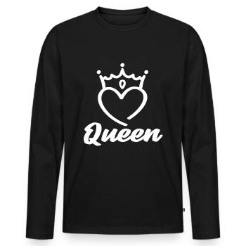 Queen - Männer Premium Bio Langarmshirt - Schwarz - Vorne - Nico (187cm)