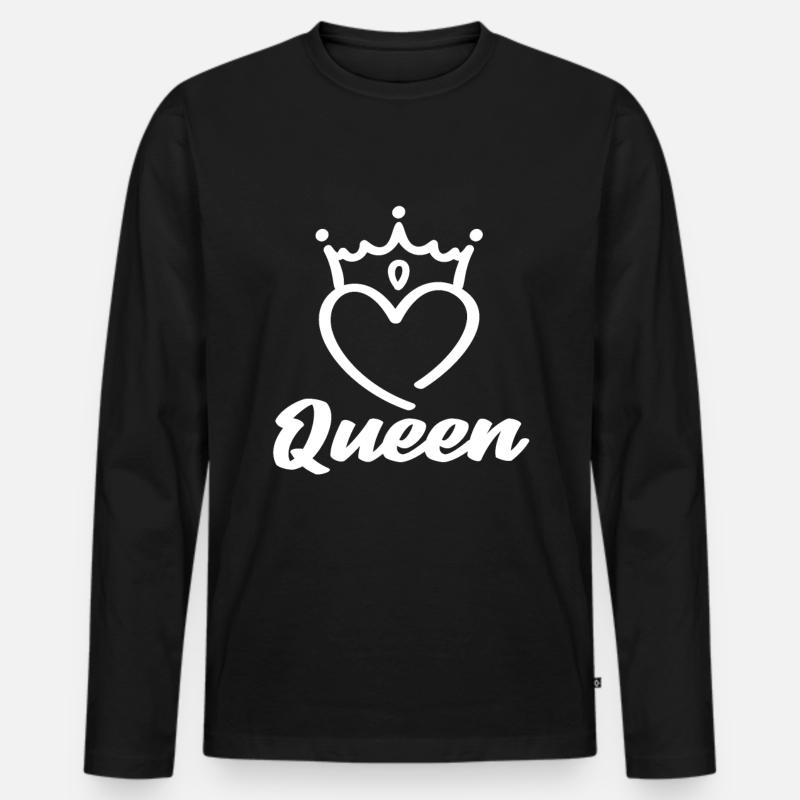 Queen - Männer Premium Bio Langarmshirt - Schwarz