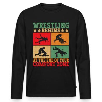 Wrestling Ringen Ringer - Männer Premium Bio Langarmshirt - Schwarz - Vorne - Nico (187cm)