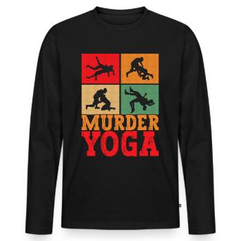 Wrestling Ringen Ringer - Männer Premium Bio Langarmshirt - Schwarz - Vorne - Nico (187cm)