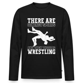 Wrestling Ringen Ringer - Männer Premium Bio Langarmshirt - Schwarz - Vorne - Nico (187cm)