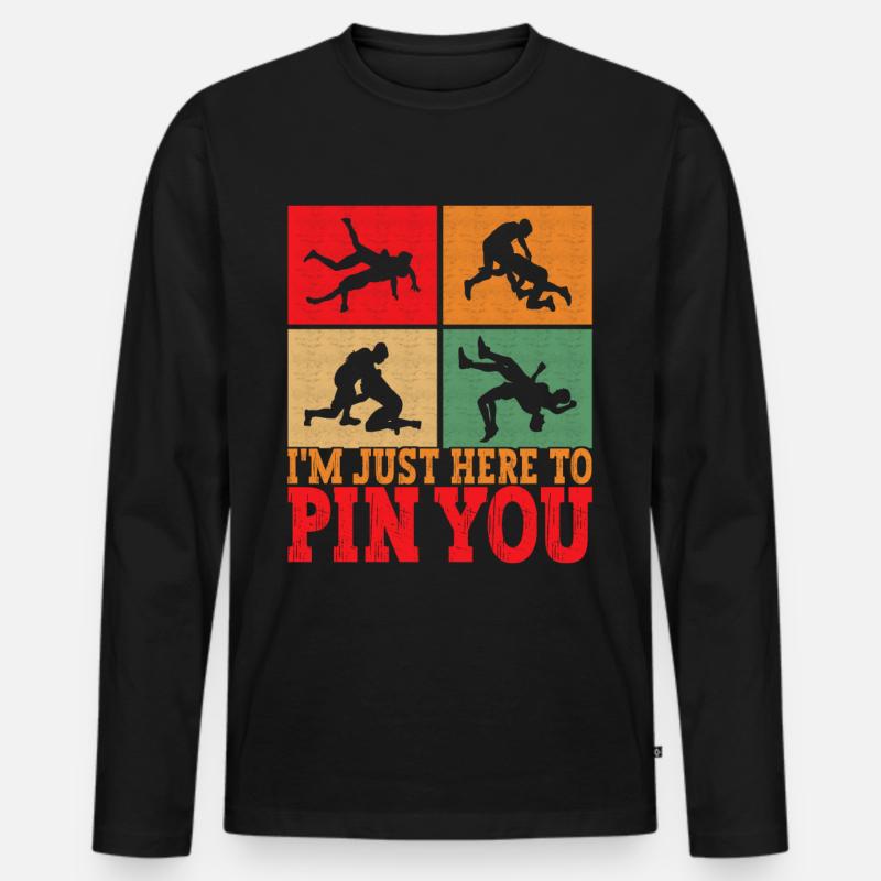Wrestling Ringen Ringer - Männer Premium Bio Langarmshirt - Schwarz