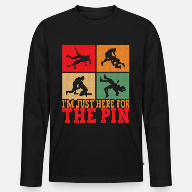Wrestling Ringen Ringer - Männer Premium Bio Langarmshirt - Schwarz