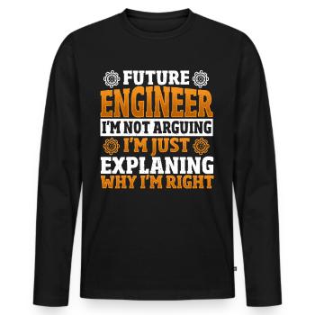 Future Engineer Mechanical Engineering Mechanical - Men's Premium Organic Long Sleeve Shirt - black - Front - Nico (187cm)