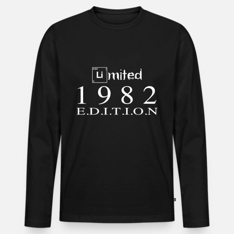 Limited Edition 1982 - Männer Premium Bio Langarmshirt - Schwarz
