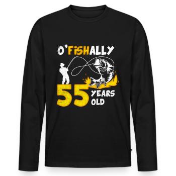 55. Geburtstag Angeln 1978 Jahrgang Fischer Angler - Männer Premium Bio Langarmshirt - Schwarz - Vorne - Nico (187cm)