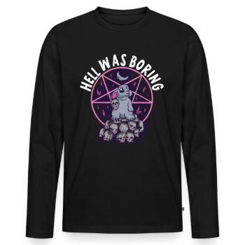 Satan Belzébuth Diable Gothique Pentagramme Mystique - T-shirt manches longues Premium bio Homme - noir - Devant - Nico (187cm)