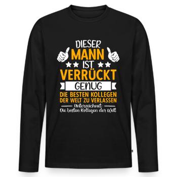 Kollege Abschied Jobwechsel Abschiedsgeschenk - Männer Premium Bio Langarmshirt - Schwarz - Vorne - Nico (187cm)