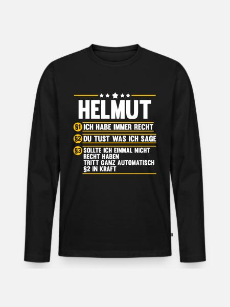 Helmut - Männer Premium Bio Langarmshirt - Schwarz
