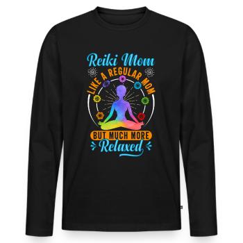 Reiki Practitioners Reiki Master Reiki Mom - Men's Premium Organic Long Sleeve Shirt - black - Front - Nico (187cm)