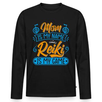 Reiki Practitioners / Reiki Master / Reiki Mom - Men's Premium Organic Long Sleeve Shirt - black - Front - Nico (187cm)