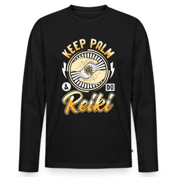 Reiki Practitioners & Reiki Master - Men's Premium Organic Long Sleeve Shirt - black - Front - Nico (187cm)