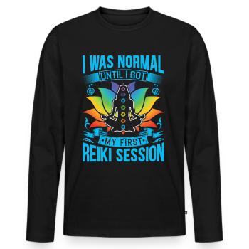 Reiki Practitioners & Reiki Master - Men's Premium Organic Long Sleeve Shirt - black - Front - Nico (187cm)