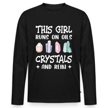 Reiki Practitioners & Reiki Master - Men's Premium Organic Long Sleeve Shirt - black - Front - Nico (187cm)