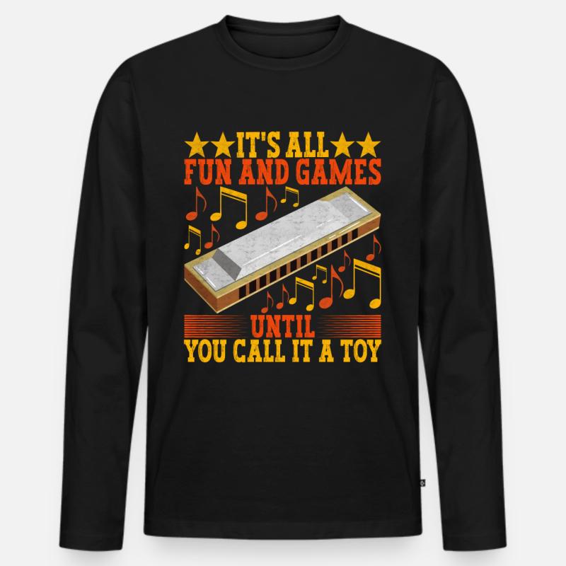 Harmonica Harmonica - Men's Premium Organic Long Sleeve Shirt - black