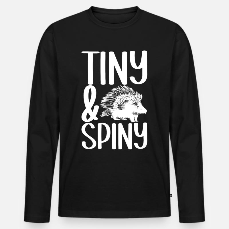 Süßes Stachelschwein - Männer Premium Bio Langarmshirt - Schwarz