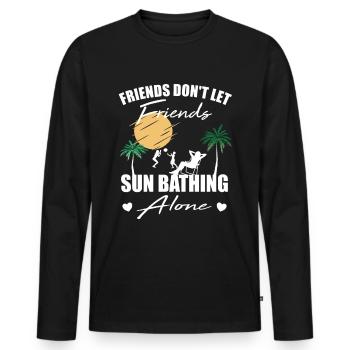 Les amis ne laissent pas les amis bronzer seul bronzer - T-shirt manches longues Premium bio Homme - noir - Devant - Nico (187cm)