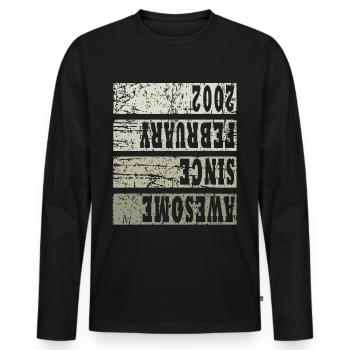 2002 In February Vintage - Men's Premium Organic Long Sleeve Shirt - black - Front - Nico (187cm)