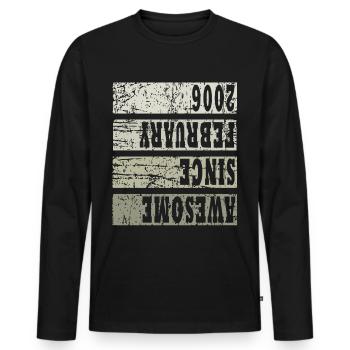 2006 In February Vintage - Men's Premium Organic Long Sleeve Shirt - black - Front - Nico (187cm)