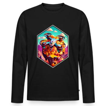 Drone Drone Pilot Quadcopter Fly - Men's Premium Organic Long Sleeve Shirt - black - Front - Nico (187cm)