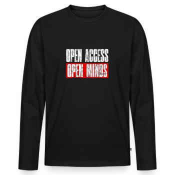 Open Access Open Mind for Hacker and Coder - Männer Premium Bio Langarmshirt - Schwarz - Vorne - Nico (187cm)